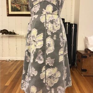3.1 Phillip Lim Gray and Cream Floral Midi Dress